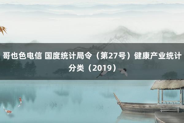 哥也色电信 国度统计局令（第27号）　　健康产业统计分类（2019）